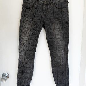 Free People Stretch Patterned Jeans Sz28